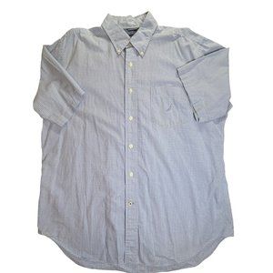 Nautica‎ Men’s Button Up Blue White Checkered Short Sleeve Shirt -Size Large